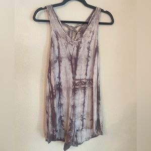 Grey Tie-Dye Romper